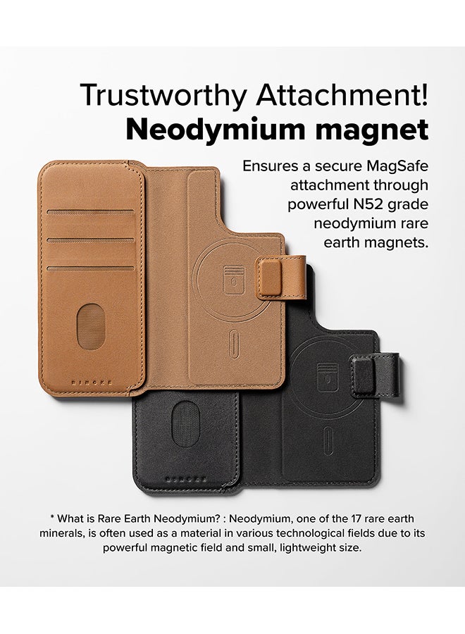 Ringke - Folio Wallet Magnetic for iPhone 16/15/14/13 Pro Max And iPhone 16/15/14 Plus Case, Detachable Wallet Premium Leather Phone Cover for Magsafe Case - Brown Brown - Image 1