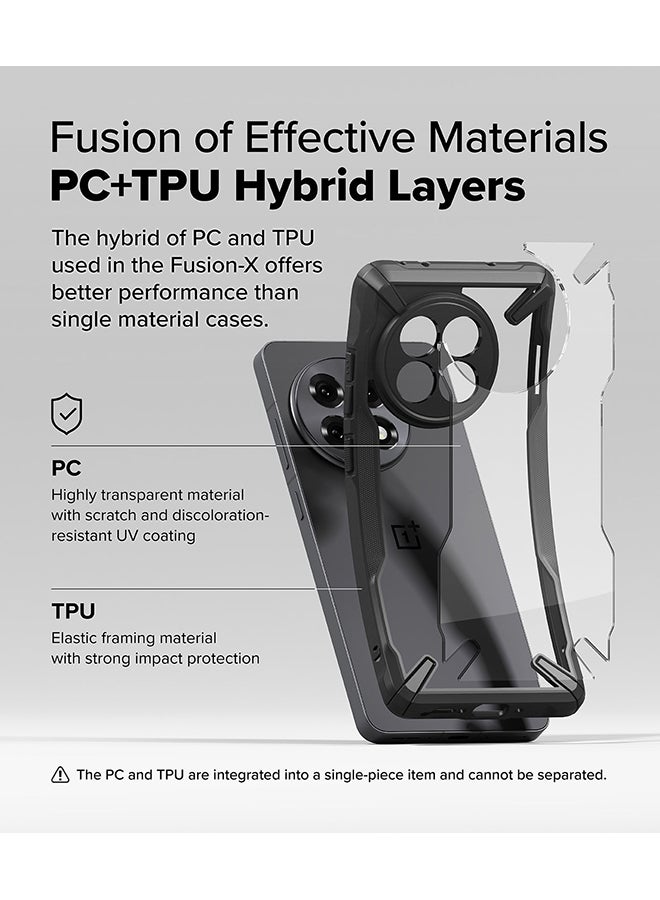 Ringke Fusion-X For OnePlus 13R Case Cover , Rugged Heavy Duty Shockproof Protection Hybrid Scratch Resistant Shockproof Protection Phone Cover - Black - Image 5