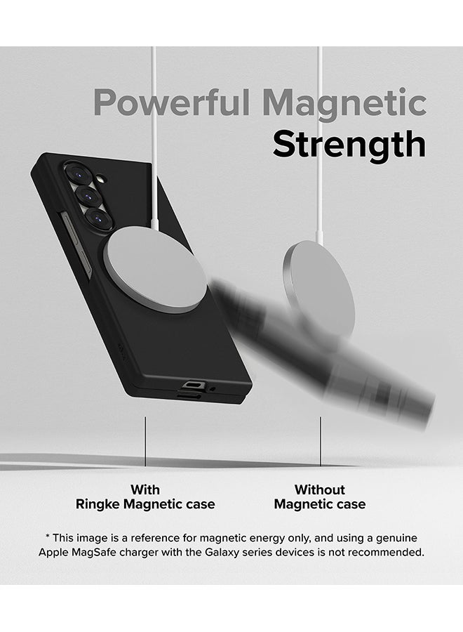 Ringke Slim Magnetic For Samsung Galaxy Z Fold 6 Case Compatible with MagSafe , Solid Sleek Protective Transparent Back Phone Cover - Black  - Image 4