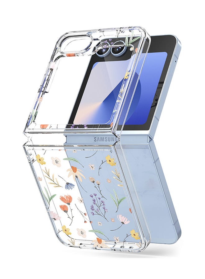Ringke Fusion Design For Samsung Galaxy Z Flip 6 Case Cover Transparent PC Back  Soft Flexible TPU Bumper  Back Phone Cover - Dry Flowers - Image 1