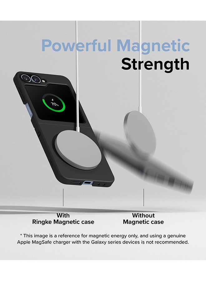 Ringke Slim Magnetic for Galaxy Z Flip 6 Case, Compatible with MagSafe, Solid Sleek Protective Transparent Back Phone Cover - Black - Image 4