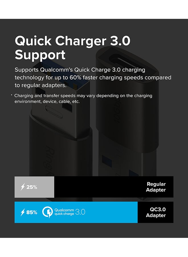 Ringke USB 3 C Female to USB A Male Adapter for High Speed Data Transfer, USB C to USB OTG Charger Converter - Pack of 2 - Grey - Image 4