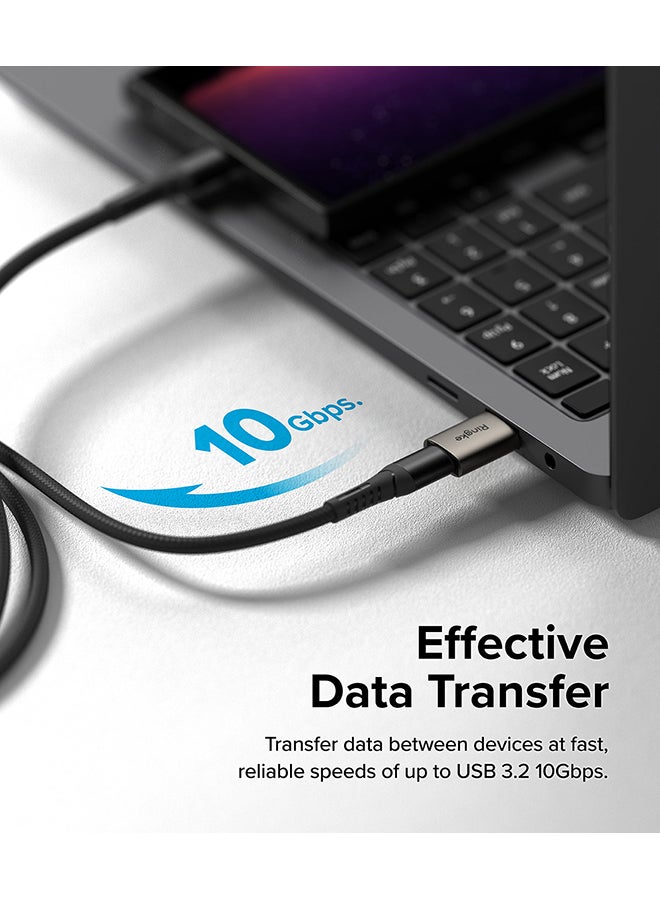 Ringke USB 3 C Female to USB A Male Adapter for High Speed Data Transfer, USB C to USB OTG Charger Converter - Pack of 2 - Grey - Image 5