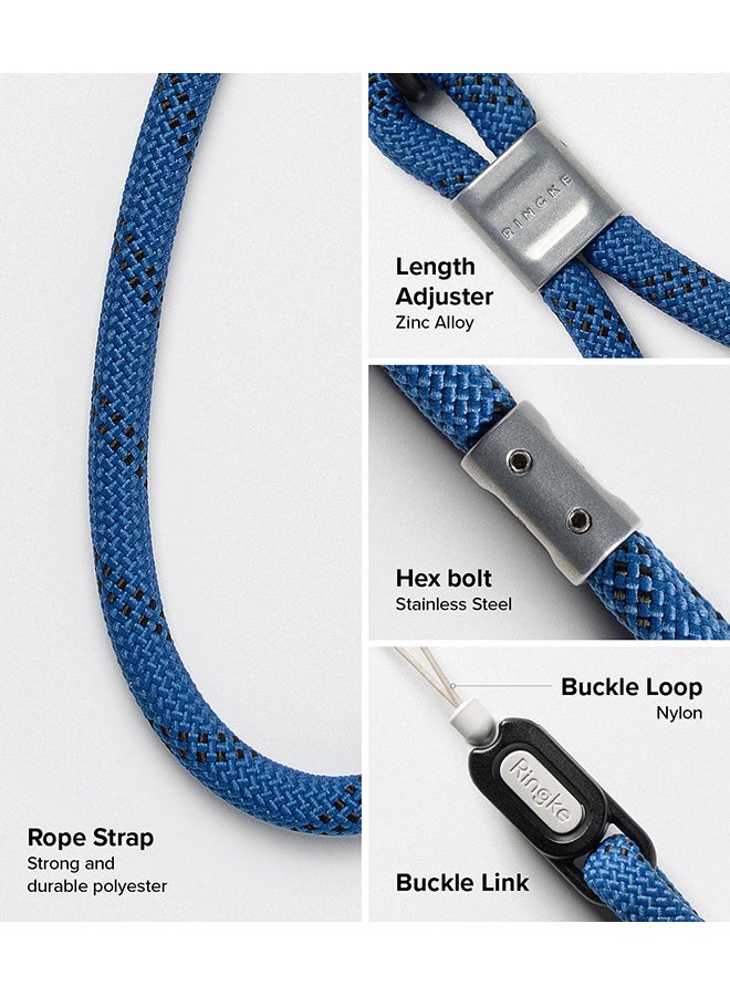 Ringke Rope Hand Strap [Adjustable Phone Wrist Strap] Universal Multifunctional Camera Lanyard Wristlet Designed for Phone Cases, Earbuds, Cameras, Car Keys - Blue - Image 4