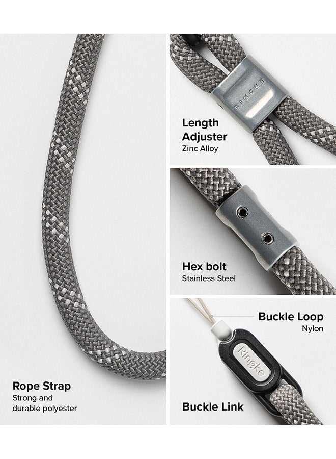 Ringke Rope Hand Strap, Adjustable Phone Wrist Strap, Universal Multifunctional Camera Lanyard Wristlet Designed for Phone Cases, Earbuds, Cameras, Car Keys - Grey - Image 5