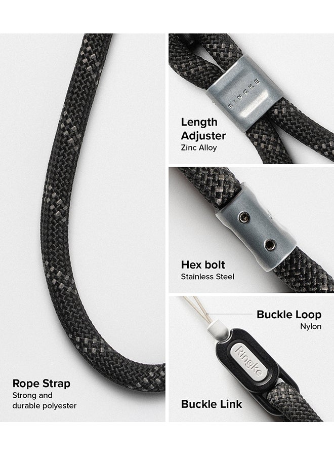 Ringke Rope Hand Strap, Adjustable Phone Wrist Strap, Universal Multifunctional Camera Lanyard Wristlet Designed for Phone Cases, Earbuds, Cameras, Car Keys - Black - Image 5