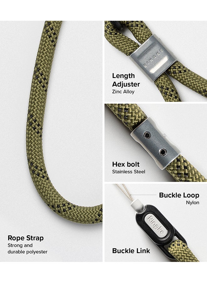 Ringke Rope Hand Strap, Adjustable Phone Wrist Strap, Universal Multifunctional Camera Lanyard Wristlet Designed for Phone Cases, Earbuds, Cameras, Car Keys - Olive Green - Image 5