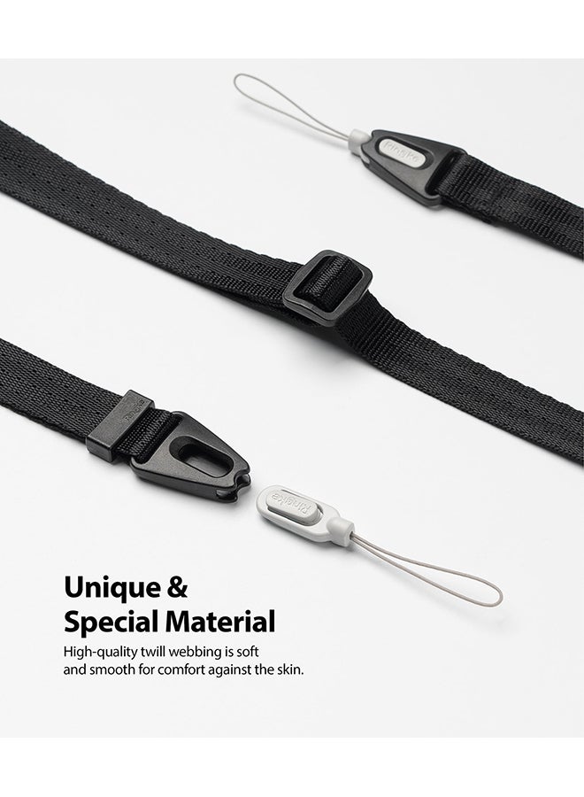 Ringke Shoulder Strap for Cell Phone Cases, Keys, Cameras & ID QuikCatch Lanyard Universal Adjustable Crossbody String Shoulder Strap for Mobile Phones - Black - Image 4