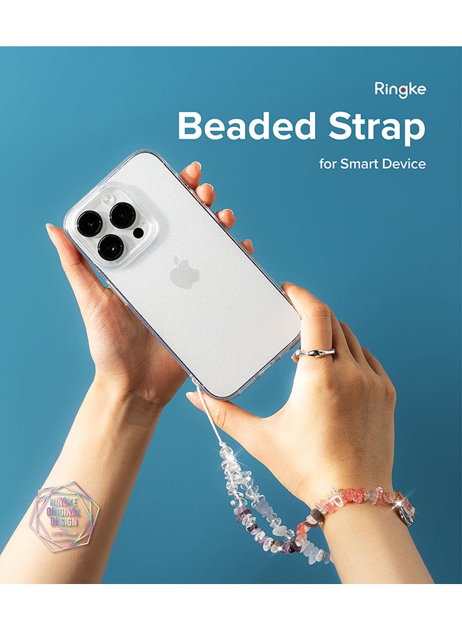 Ringke Beaded Strap Compatible for Cell Phone Case, Cute Aesthetic Stone Beads Charm Keychain Wrist Hand Bracelet Strap for Phone Cover Decoration Accessories - Gemstone - Image 2