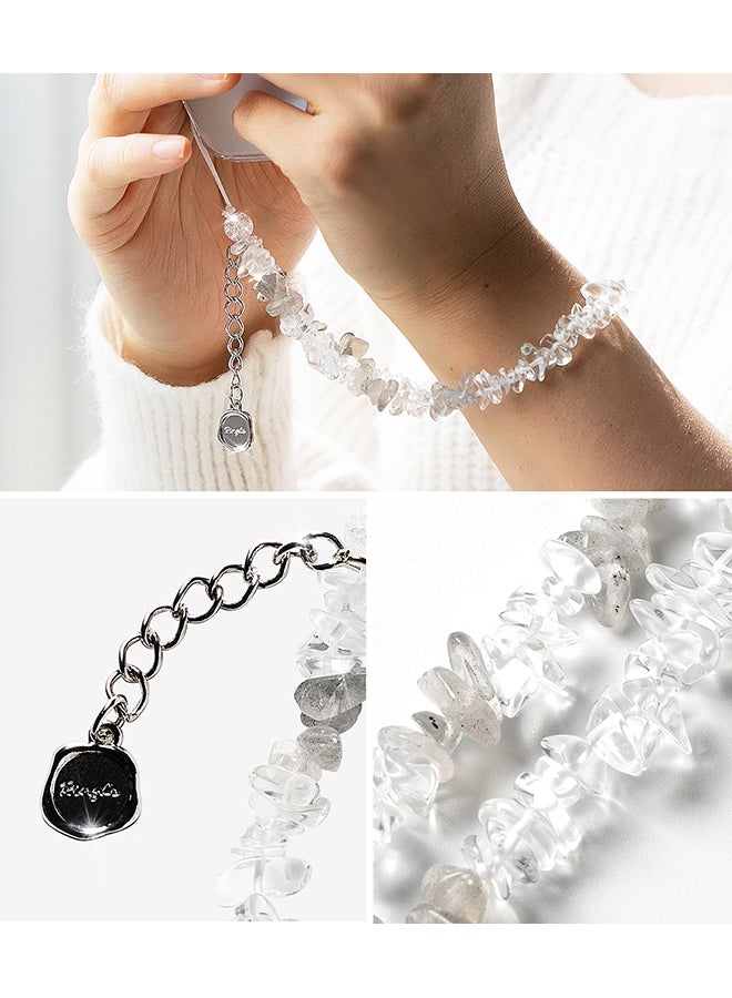 Ringke Beaded Strap Compatible for Cell Phone Case, Cute Aesthetic Stone Beads Charm Keychain Wrist Hand Bracelet Strap for Phone Cover Decoration Accessories for Women, Girls - Gemstone Monotone - Image 4