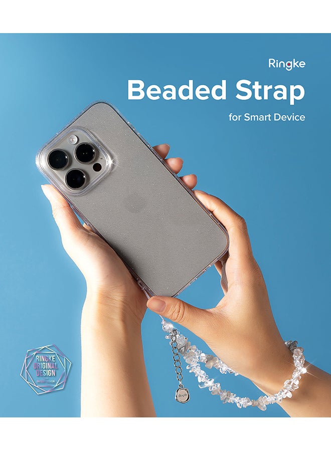 Ringke Beaded Strap Compatible for Cell Phone Case, Cute Aesthetic Stone Beads Charm Keychain Wrist Hand Bracelet Strap for Phone Cover Decoration Accessories for Women, Girls - Gemstone Monotone - Image 2