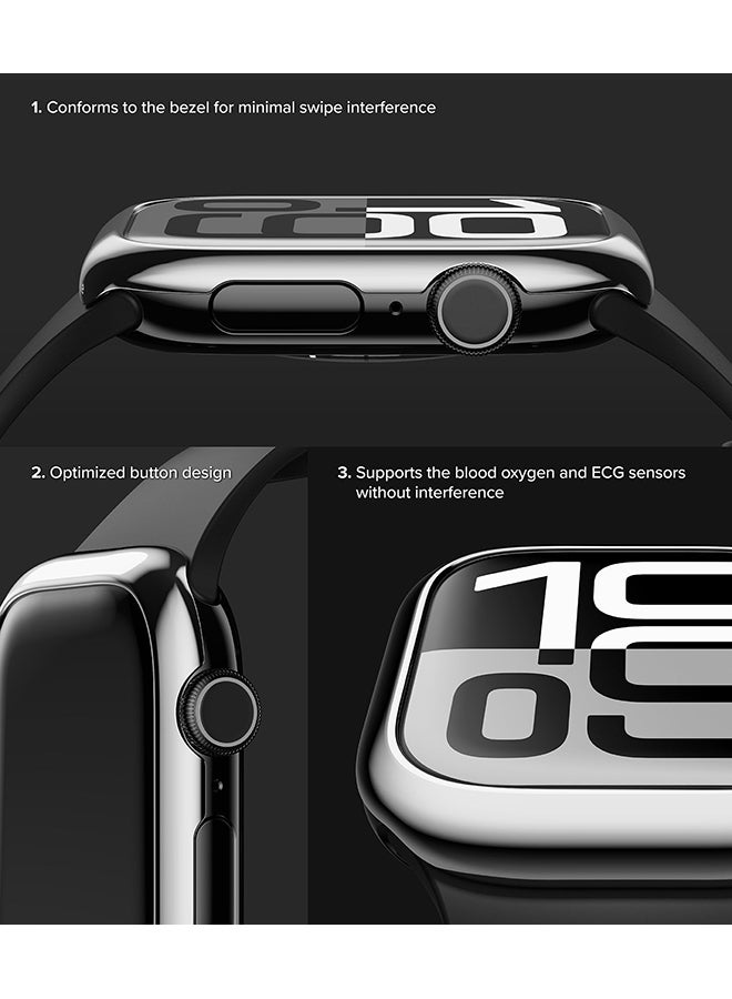 رينجك Bezel Styling For Apple Watch 10 42mm Case, Stylish Stainless Steel Frame, Anti Scratch Protector Adhesive Lightweight Cover Accessory - 42-01 - Clear - Image 4