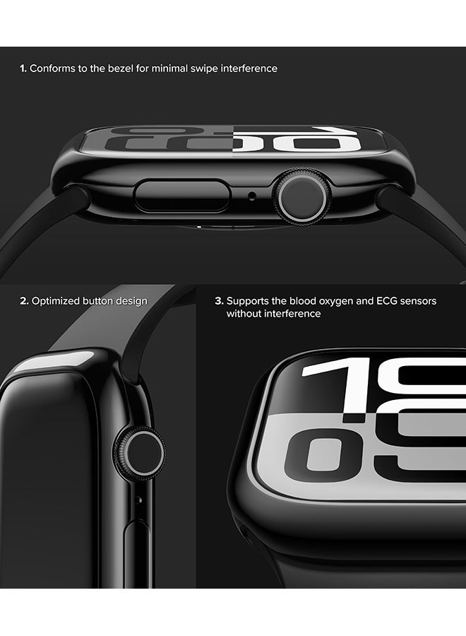 رينجك Bezel Styling For Apple Watch 10 42mm Case, Stylish Stainless Steel Frame, Anti Scratch Protector Adhesive Lightweight Cover Accessory - 42-03 - Black - Image 4