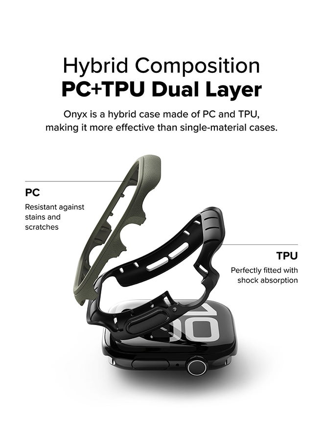 رينجك غطاء أونيكس لساعات آبل 10 46 مم، غطاء حماية متين من TPU مقاوم للصدمات - داكن - Image 4