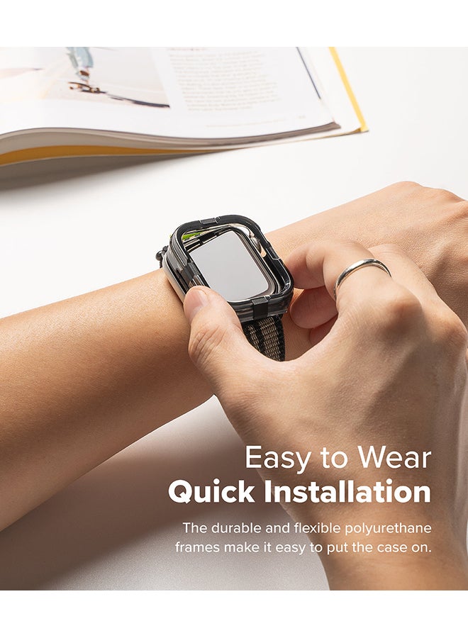 رينجك حماية فوسيون لساعة آبل 10 46 مم، إطار حماية مزدوج الطبقات من PC TPU بلون شفاف - - Image 5