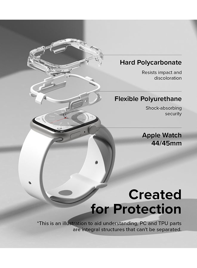 Ringke Fusion Bumper For Apple Watch 9 / 8 / 7 45mm, Apple Watch SE / 6 / 5 / 4 44mm Case, Double-layer Cover for Women, Men - White - Image 3