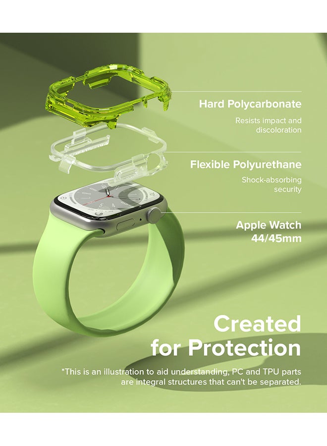 رينجك حافة فيوجن لساعات آبل 9 / 8 / 7 45 مم، علبة ساعة آبل SE / 6 / 5 / 4 44 مم، غطاء مزدوج الطبقات للنساء والرجال - نيون - Image 3