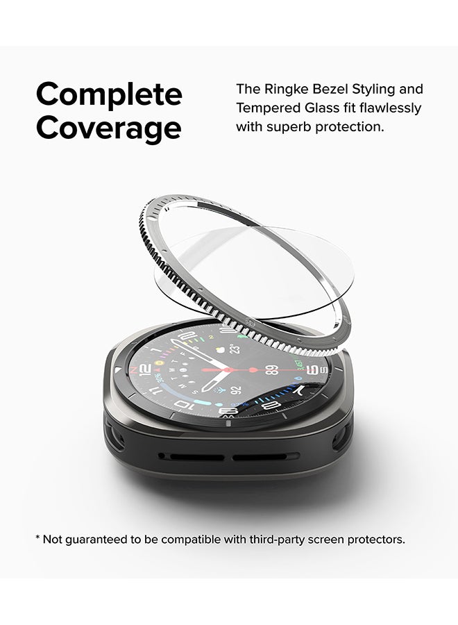 Ringke Bezel Styling And Glass Combo For Samsung Galaxy Watch Ultra Case, Anti Scratch Protector Adhesive Frame Ring Cover Accessory Full-Coverage Screen Protector- 47-01 - Clear - Image 5