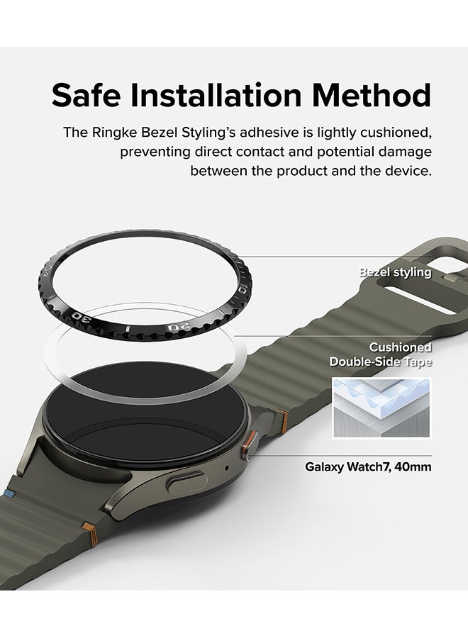 رينجك تصميم الإطار وغطاء الزجاج لجهاز سامسونج جالاكسي ووتش 7 بحجم 40 مم، واقي ضد الخدوش، إطار لاصق، غطاء ملحق واقي كامل الشاشة - 40-02 - - Image 3