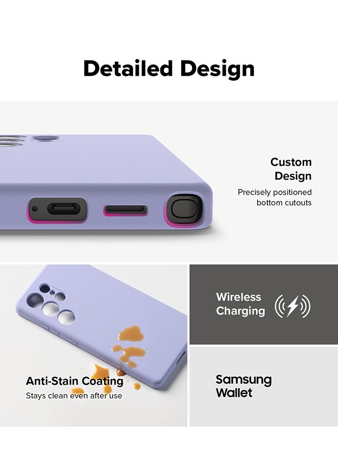 Ringke Silicone Magnetic For Samsung S25 Ultra Case Cover Powerful Magnet Long Lasting Silky Feel Anti-Fingerprint S25 Ultra Back Cover - Lavender - Image 5