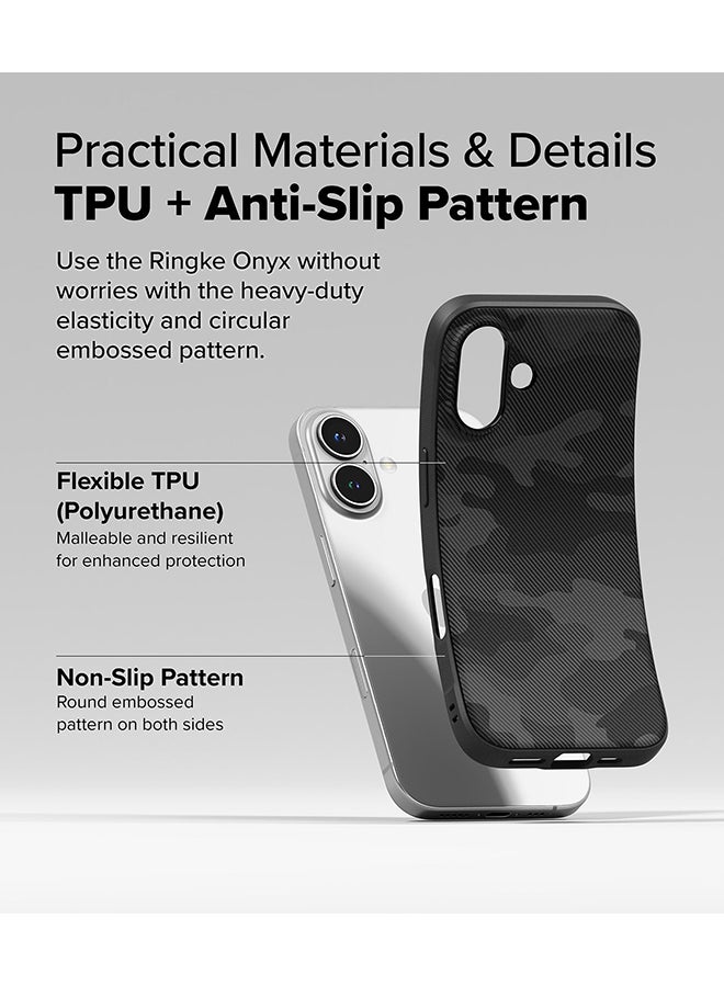Ringke Onyx For iPhone 16 Plus Case Enhanced Grip Tough Flexible TPU Shockproof Rugged TPU Bumper Drop Protection Phone Cover - Camo Black - Image 3
