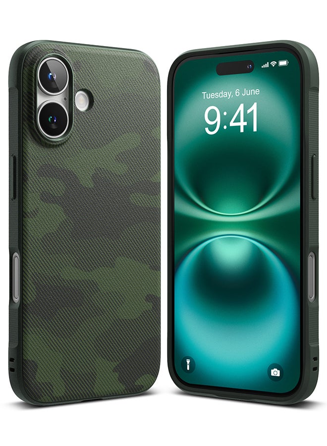 Ringke Onyx For iPhone 16 Plus Case Enhanced Grip Tough Flexible TPU Shockproof Rugged TPU Bumper Drop Protection Phone Cover - Camo Green - Image 1