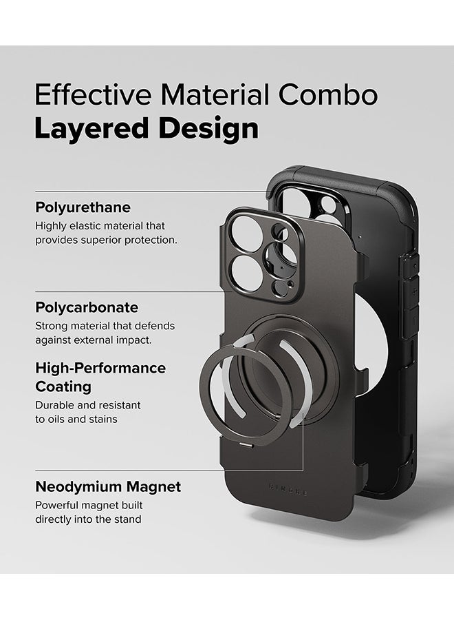 Ringke Alles For iPhone 16 Pro Max Case For Magsafe Protective Case With Stand Powerful Magnetic Shockproof Phone Case Cover - Gun Metal - Image 3