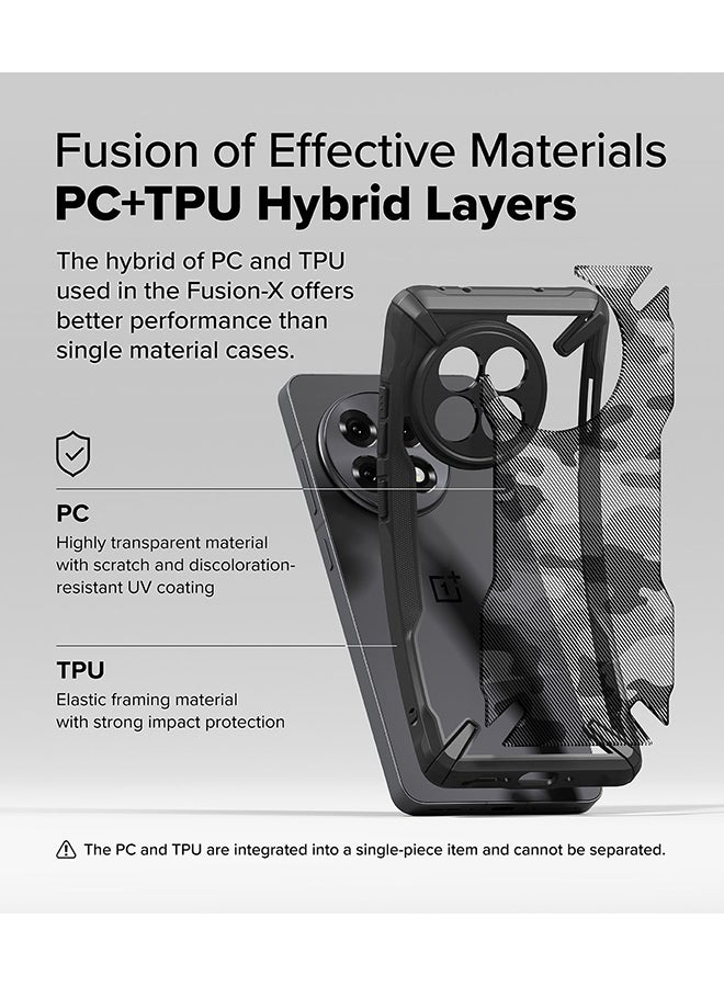 Ringke - Fusion-X For OnePlus 13R Case Cover , Rugged Heavy Duty Shockproof Protection Hybrid Scratch Resistant Shockproof Protection Phone Cover - Camo Black - Image 1
