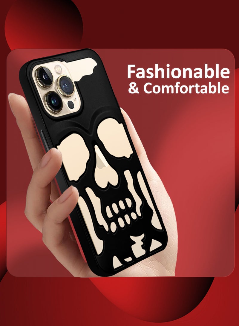 MARGOUN iPhone 13 Pro Max 3Packs Skull Case Cover Soft TPU and Glossy with Two 3D Shockproof Screen Protector Black-3s - Image 4