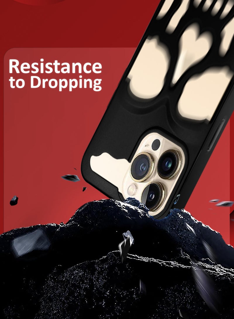 MARGOUN iPhone 13 Pro Max 3Packs Skull Case Cover Soft TPU and Glossy with Two 3D Shockproof Screen Protector Black-3s - Image 3