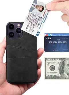 MARGOUN iPhone 14 Pro Max 3Packs Case Cover Leather with Card Holder for Men Women Phone Case with 3D Screen Protector Black-3  - Image 5