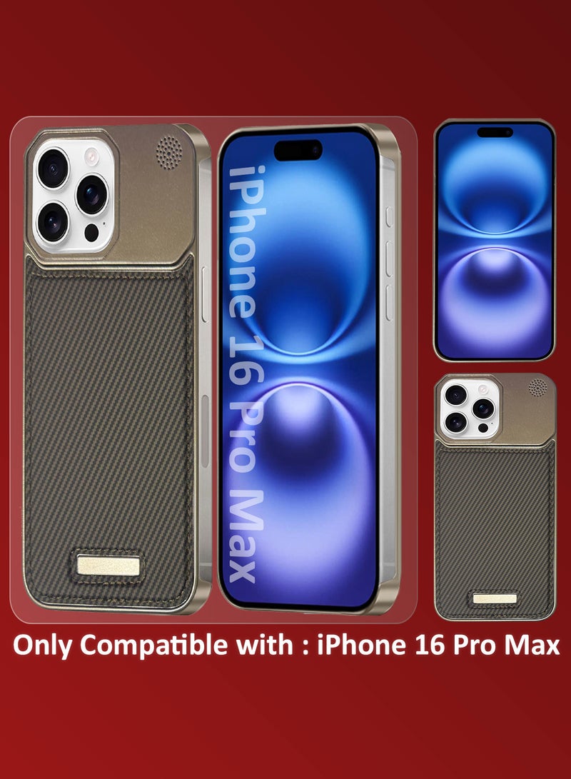 MARGOUN iPhone 16 Pro Max Case Leather Metal Design, Slim Lightweight Minimalist Cover Carbonic Grey-1  - Image 2