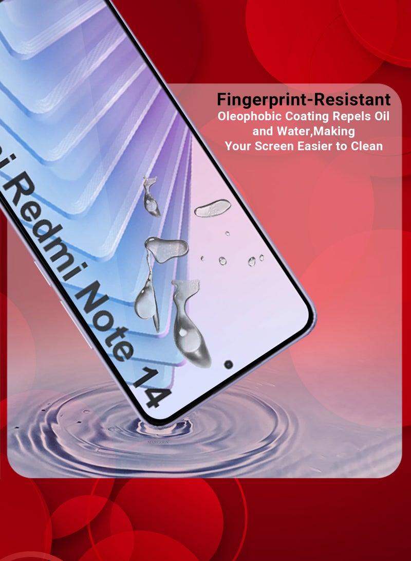 MARGOUN Xiaomi Redmi Note 14 3D Full Coverage Screen Protector Ultra HD Scratch Resistant Bubble-Free Side black-1 - Image 3