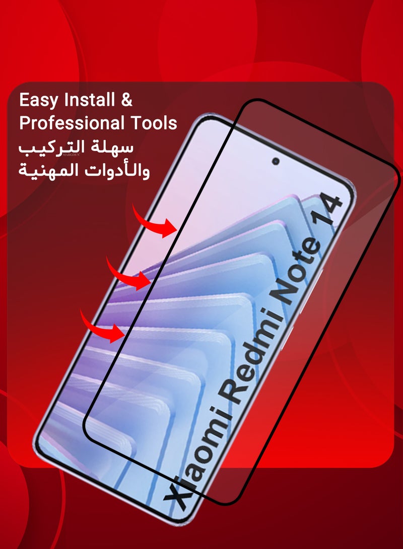 MARGOUN Xiaomi Redmi Note 14 3D Full Coverage Screen Protector Ultra HD Scratch Resistant Bubble-Free Side black-1 - Image 5