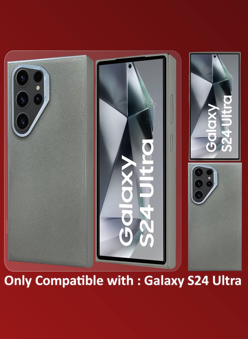 مارجون غطاء هاتف سامسونج جالاكسي S24 ألترا من الجلد النباتي، تصميم نحيف، حواف مرتفعة لحماية الكاميرا والشاشة - Image 2