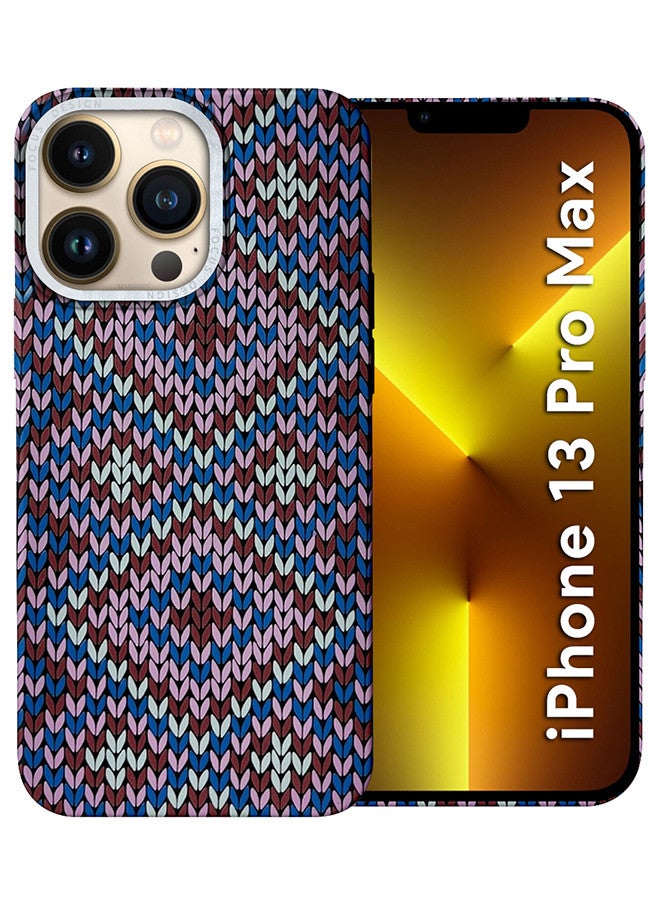 MARGOUN iPhone 13 Pro Max MagEZ Case Cover Fusion Weaving Pattern Kevlar Fiber Bulletproof Vest Cover Protective Ultra Slim Magnetic, Screen and Camera Guard - Purple-1k - Image 1