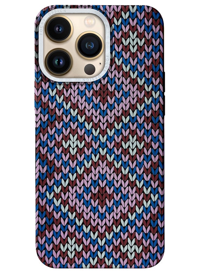 MARGOUN iPhone 13 Pro Max MagEZ Case Cover Fusion Weaving Pattern Kevlar Fiber Bulletproof Vest Cover Protective Ultra Slim Magnetic, Screen and Camera Guard - Purple-1k - Image 2