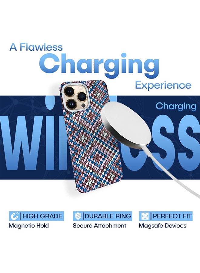 MARGOUN iPhone 13 Pro Max MagEZ Case Cover Fusion Weaving Pattern Kevlar Fiber Bulletproof Vest Cover Protective Ultra Slim Magnetic, Screen and Camera Guard - Purple-1k - Image 4