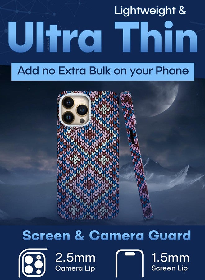 MARGOUN iPhone 13 Pro Max MagEZ Case Cover Fusion Weaving Pattern Kevlar Fiber Bulletproof Vest Cover Protective Ultra Slim Magnetic, Screen and Camera Guard - Purple-1k - Image 5