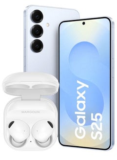 MARGOUN Buds 2 Pro for Galaxy S25 , True Wireless Bluetooth Headphones with Noise Cancelling Hi Fi Sound Comfort Fit HD Voice - White White  - Image 1
