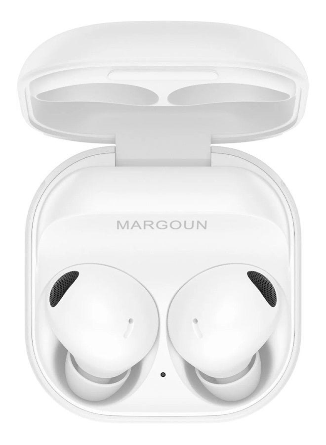 MARGOUN Buds 2 Pro for Galaxy S25 Ultra, True Wireless Bluetooth Headphones with Noise Cancelling Hi Fi Sound Comfort Fit HD Voice - White White - Image 2