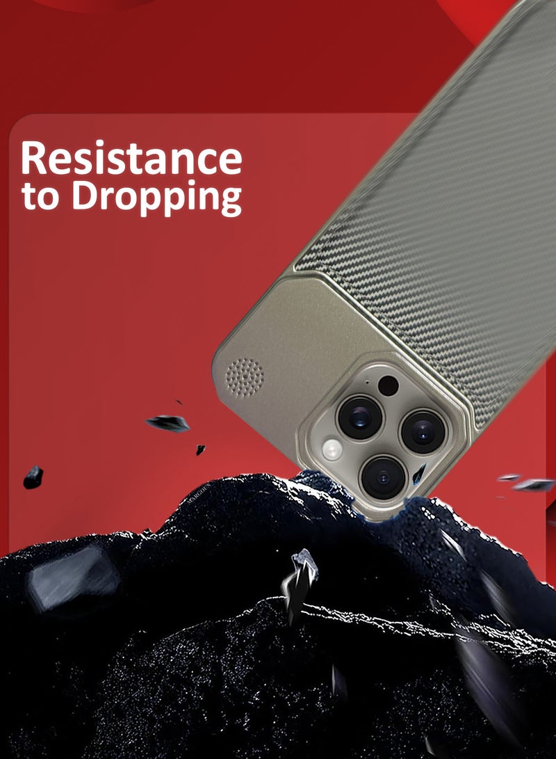 MARGOUN iPhone 15 Pro Max 3 Pack Case Leather Metal Design, Slim Lightweight Minimalist Cover,1 Case 2 Screen Protectors Carbon Grey-3 - Image 5