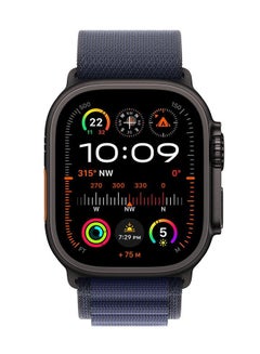 Apple 49MM Navy Alpine Loop Large Natural Titanium Finish Orange/Beige  - Image 3