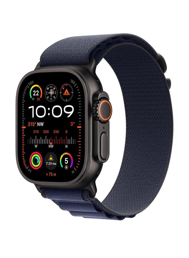 أبل 49MM Navy Alpine Loop Large Natural Titanium Finish Orange/Beige  - Image 2