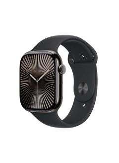 Apple Watch Series 10 GPS  Cellular 46MM Slate Titanium Case with Black Sport Band ML Slate Titanium  - Image 1