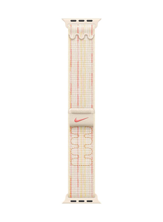 Apple 42MM Starlight Pink Nike Sport Loop Lake Green - Image 1
