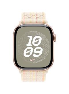 Apple 42MM Starlight Pink Nike Sport Loop Lake Green  - Image 2