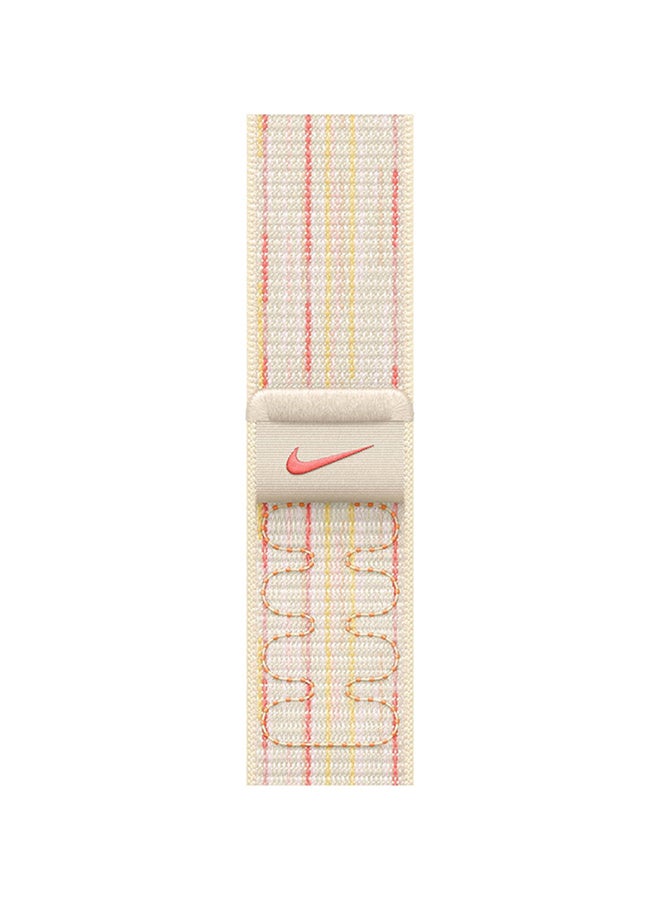 Apple 42MM Starlight Pink Nike Sport Loop Lake Green - Image 3