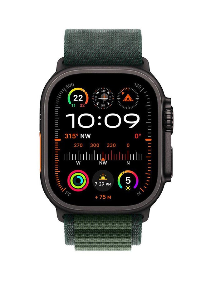 أبل 49MM Dark Green Alpine Loop Large Natural Titanium Finish OLIVE ALPHINE  - Image 3