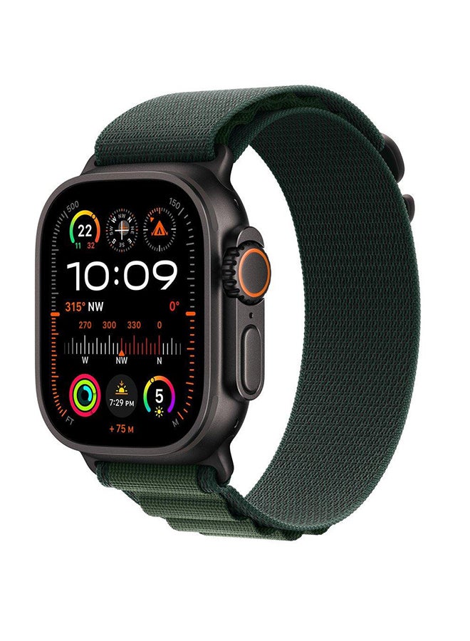 أبل 49MM Dark Green Alpine Loop Large Natural Titanium Finish OLIVE ALPHINE  - Image 2
